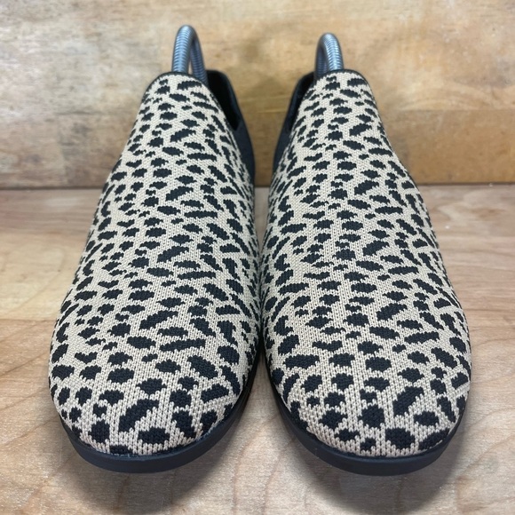 NWOT Skechers Cleo Prep Chic Leopard Knit Womens Size 9 Slip On Shoes Black Tan - Picture 2 of 8